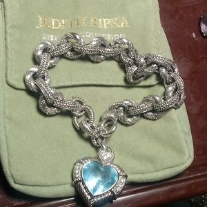 Judith Ripka Bracelet Blue Topaz Heart Firm price.Thank you